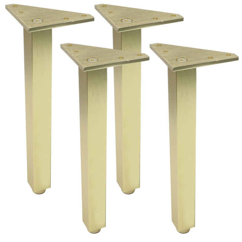 Geesatis 4 Pcs Adjustable Sofa Legs Height 10inch / 250mm Coffee Table Furniture Legs Cupboard Cabinet Feet Legs,Gold Finished Legs - Image 1